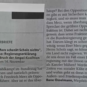 Merz schenkt Scholz nichts! (gedruckt)